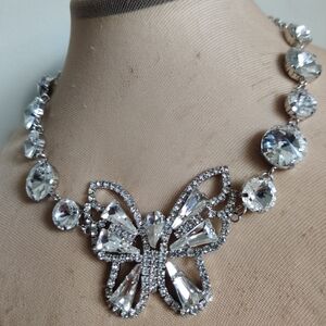 Elegant Silver Butterfly Necklace By Natasha